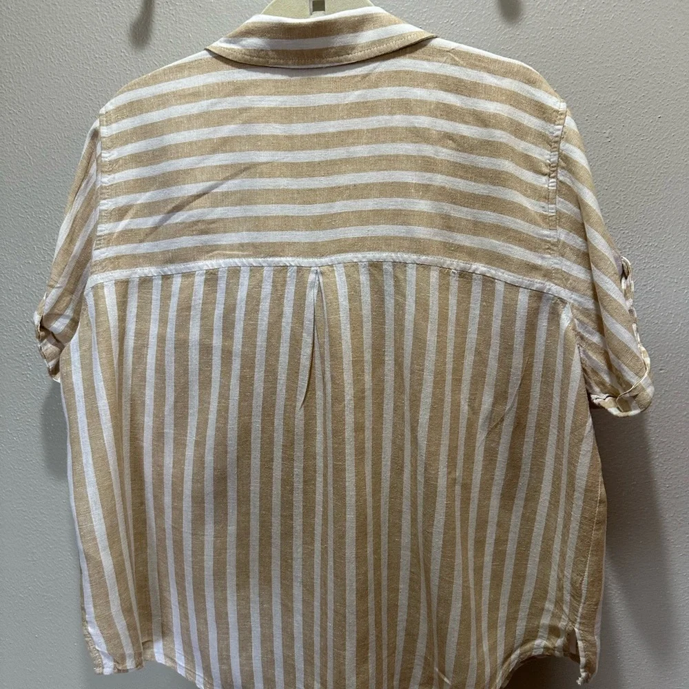 Universal Thread Tan and White Striped Top - Picture 2 of 6
